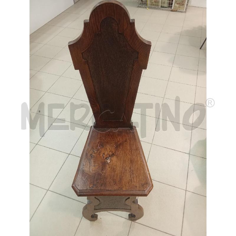 SEDIA LEGNO MARRONE SCHIENALE ALTO | Mercatino dell'Usato Benevento 5