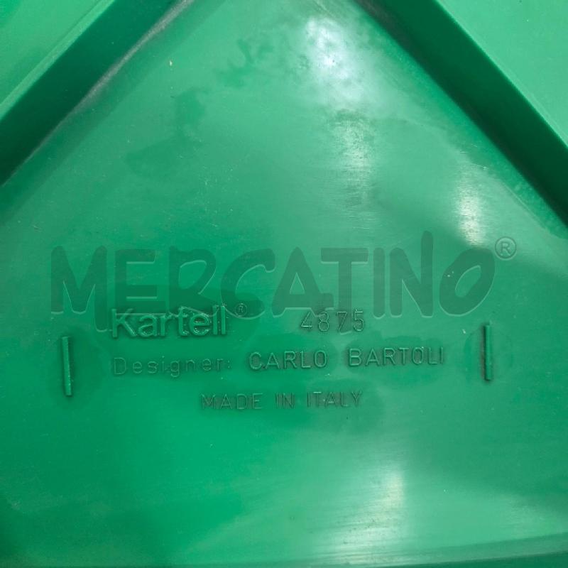 SEDIA PLASTICA VERDE KARTELL CARLO BARTOLI 4875 ANNI 70  | Mercatino dell'Usato Benevento 1
