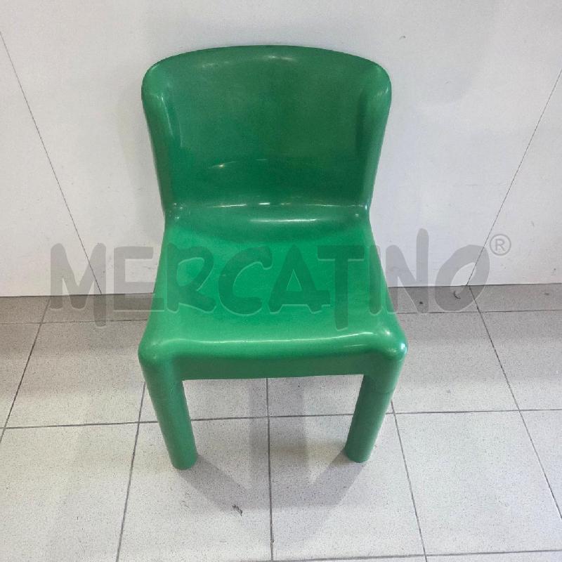 SEDIA PLASTICA VERDE KARTELL CARLO BARTOLI 4875 ANNI 70  | Mercatino dell'Usato Benevento 2
