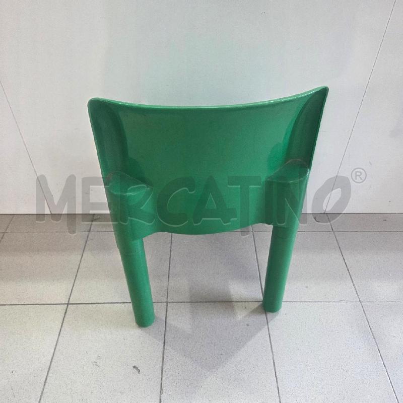 SEDIA PLASTICA VERDE KARTELL CARLO BARTOLI 4875 ANNI 70  | Mercatino dell'Usato Benevento 3
