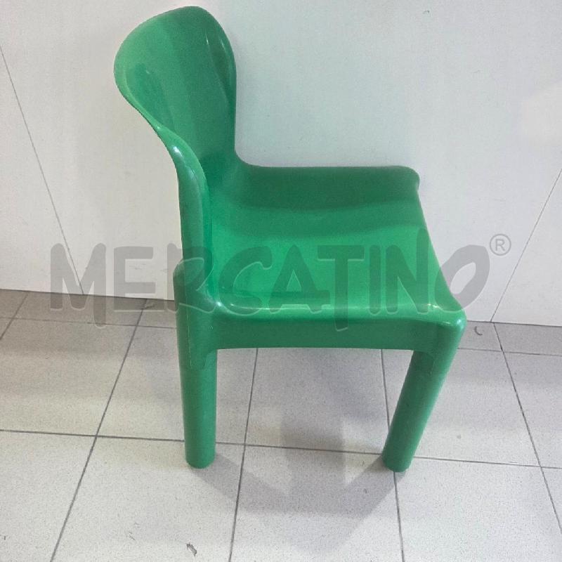 SEDIA PLASTICA VERDE KARTELL CARLO BARTOLI 4875 ANNI 70  | Mercatino dell'Usato Benevento 4