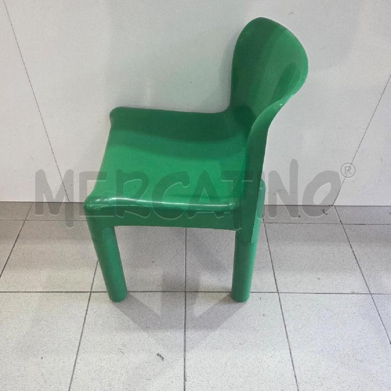 SEDIA PLASTICA VERDE KARTELL CARLO BARTOLI 4875 ANNI 70  | Mercatino dell'Usato Benevento 5