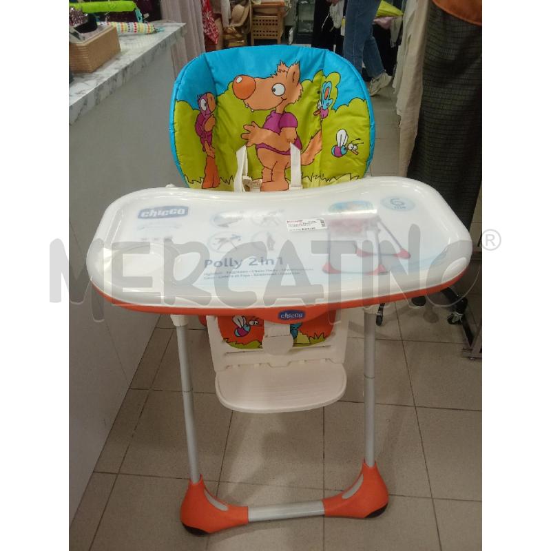 SEGGIOLINO PAPPA BIANCO ARANCIONE CHICCO POLLY | Mercatino dell'Usato Benevento 1