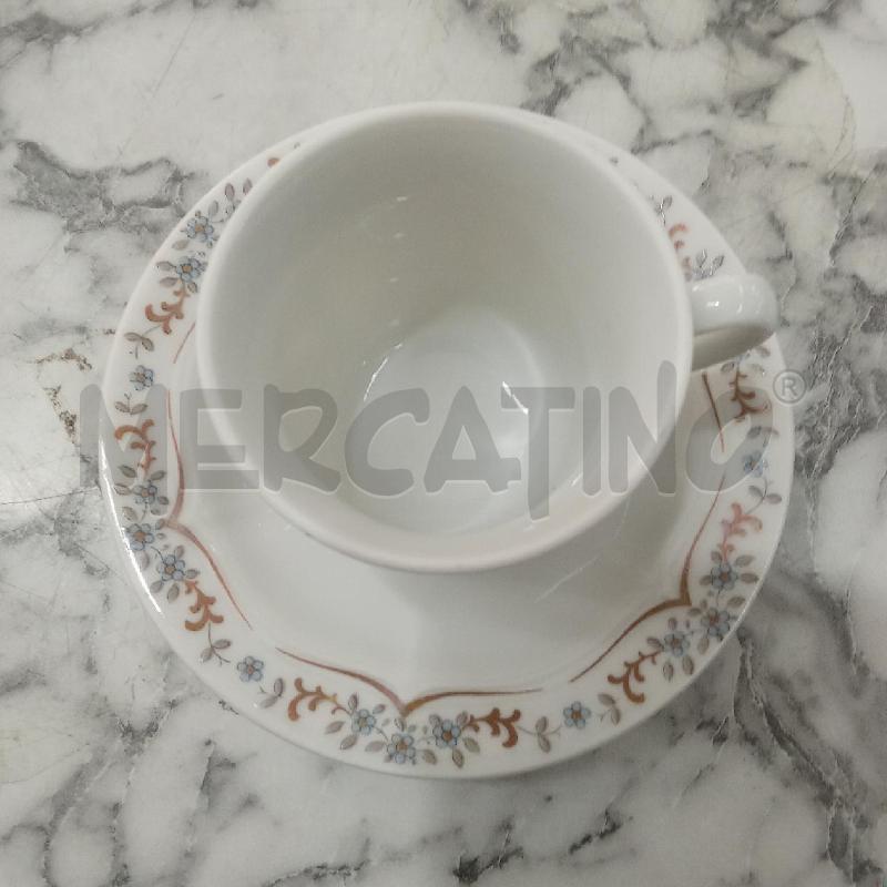 SERVIZIO TAZZINE CAFFÈ CER BIANCA BORDO DORATO FIORI | Mercatino dell'Usato Benevento 2