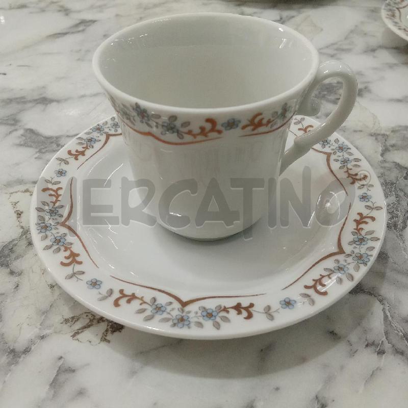 SERVIZIO TAZZINE CAFFÈ CER BIANCA BORDO DORATO FIORI | Mercatino dell'Usato Benevento 3