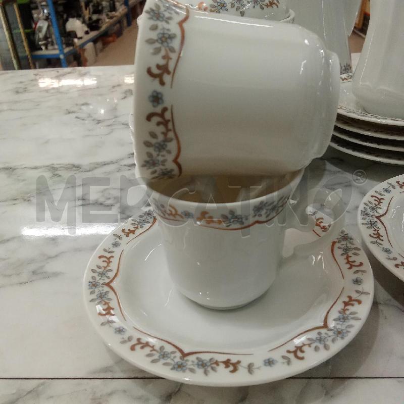 SERVIZIO TAZZINE CAFFÈ CER BIANCA BORDO DORATO FIORI | Mercatino dell'Usato Benevento 4