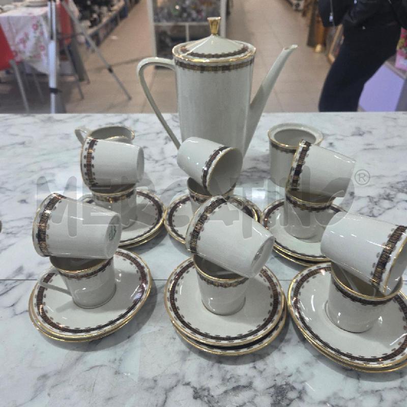 SERVIZIO TAZZINE CER BEIGE BORDO NERO DORATO BAVARIA | Mercatino dell'Usato Benevento 1