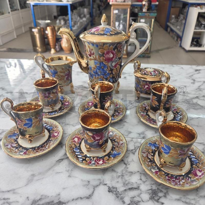 SERVIZIO TAZZINE CER CAPODIMONTE FIORELLINI INS DORATO | Mercatino dell'Usato Benevento 1