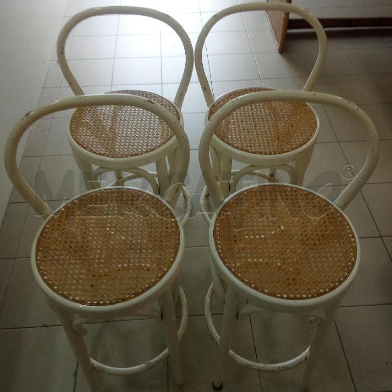 SGABELLI PZ. GRUPPO BIANCHI VINTAGE BASE RATTAN  | Mercatino dell'Usato Benevento 1