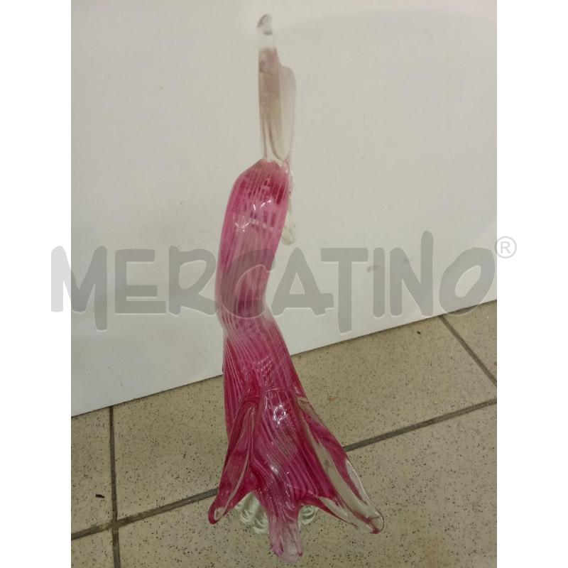 SOPRAMMOBILE CIGNO VETRO MURANO ROSA ALI TRASPARENTI | Mercatino dell'Usato Benevento 3