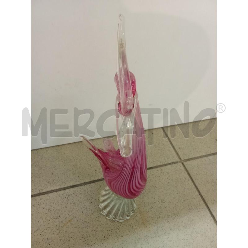 SOPRAMMOBILE CIGNO VETRO MURANO ROSA ALI TRASPARENTI | Mercatino dell'Usato Benevento 4