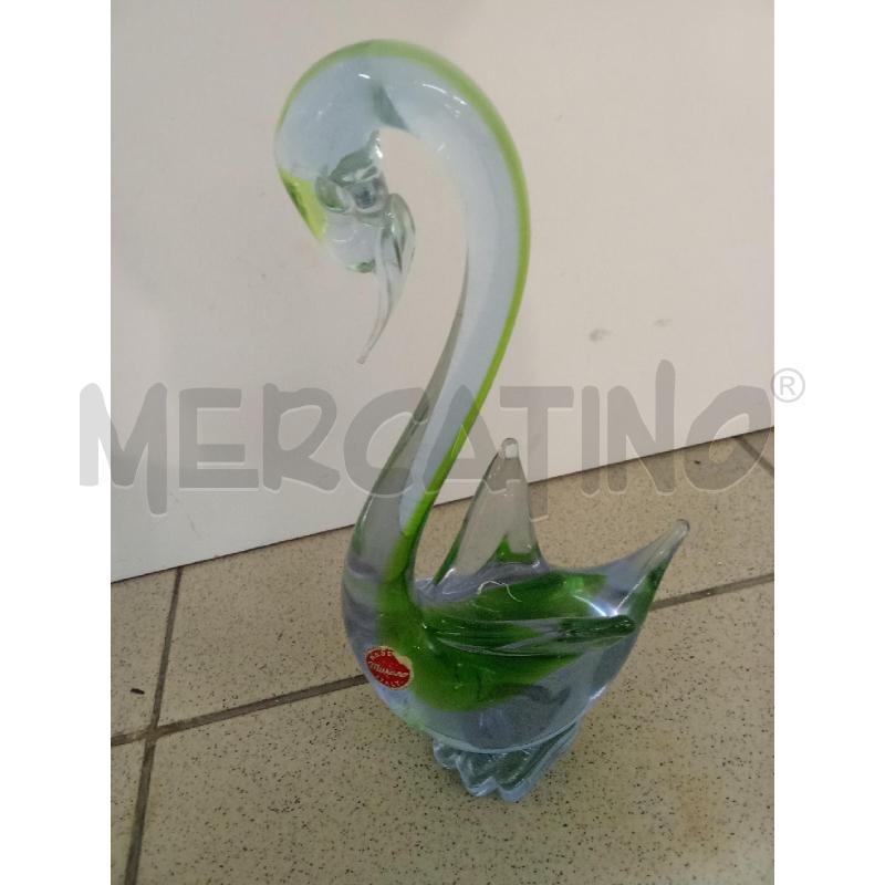 SOPRAMMOBILE CIGNO VETRO VIOLA VERDE | Mercatino dell'Usato Benevento 1