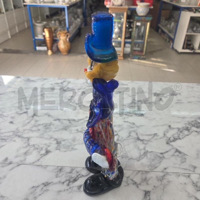SOPRAMMOBILE CLOWN VETRO MURANO CHE SUONA FISARMONICA 32CM | Mercatino dell'Usato Benevento 3