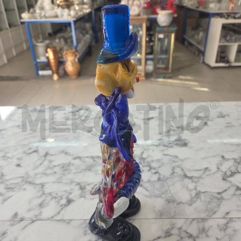 SOPRAMMOBILE CLOWN VETRO MURANO CHE SUONA FISARMONICA 32CM | Mercatino dell'Usato Benevento 4