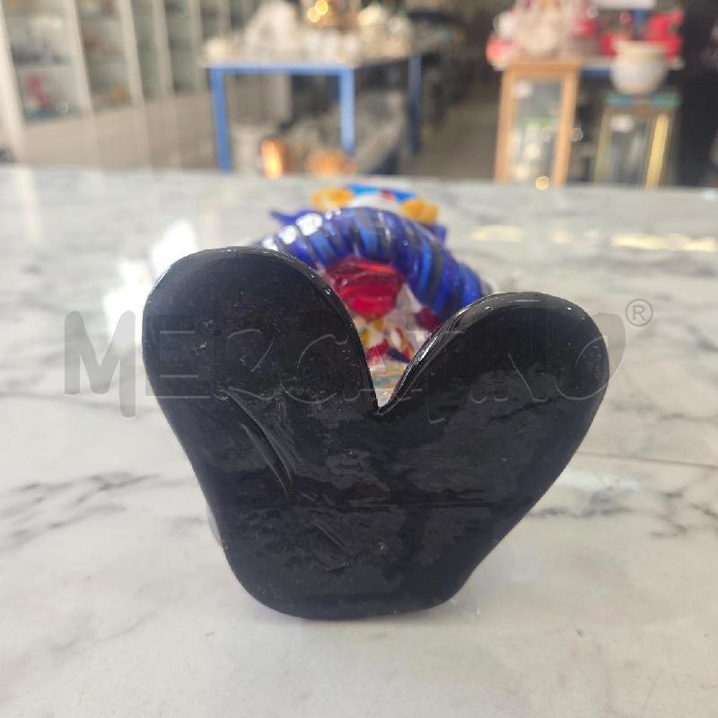 SOPRAMMOBILE CLOWN VETRO MURANO CHE SUONA FISARMONICA 32CM | Mercatino dell'Usato Benevento 5