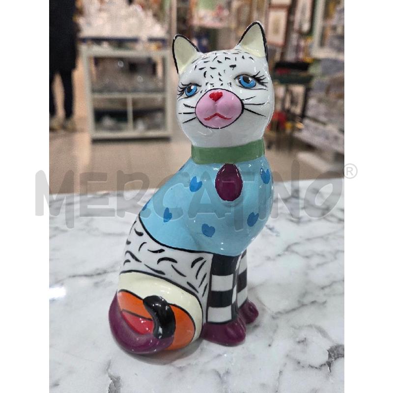 SOPRAMMOBILE GATTO CER BIANCO AZZURRO CANDIDE STELLE LIMOGES | Mercatino dell'Usato Benevento 1