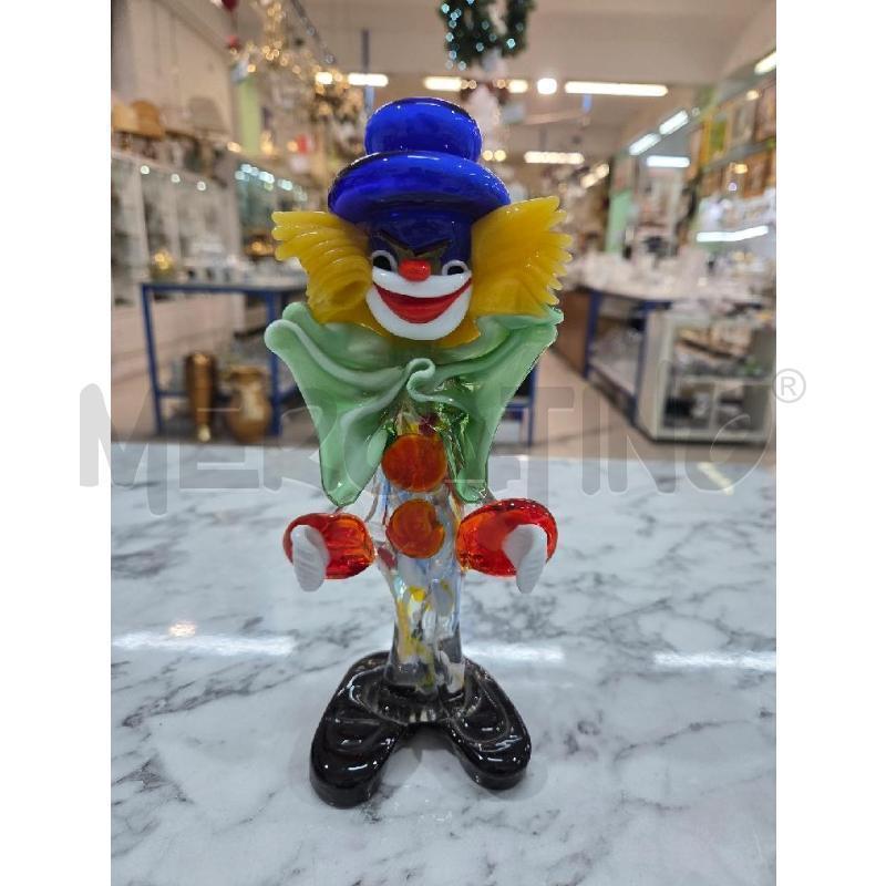 SOPRAMMOBILE PAGLIACCIO VETRO MURANO 22 CM FIOCCO VERDE | Mercatino dell'Usato Benevento 1
