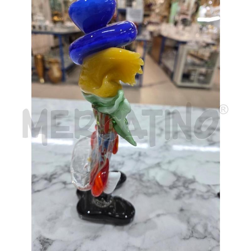 SOPRAMMOBILE PAGLIACCIO VETRO MURANO 22 CM FIOCCO VERDE | Mercatino dell'Usato Benevento 5