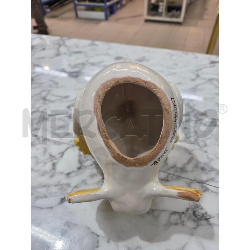SOPRAMMOBILE UCCELLO CERAMICA DI CALTAGIRONE ALI GIALLE INS FIORE | Mercatino dell'Usato Benevento 4