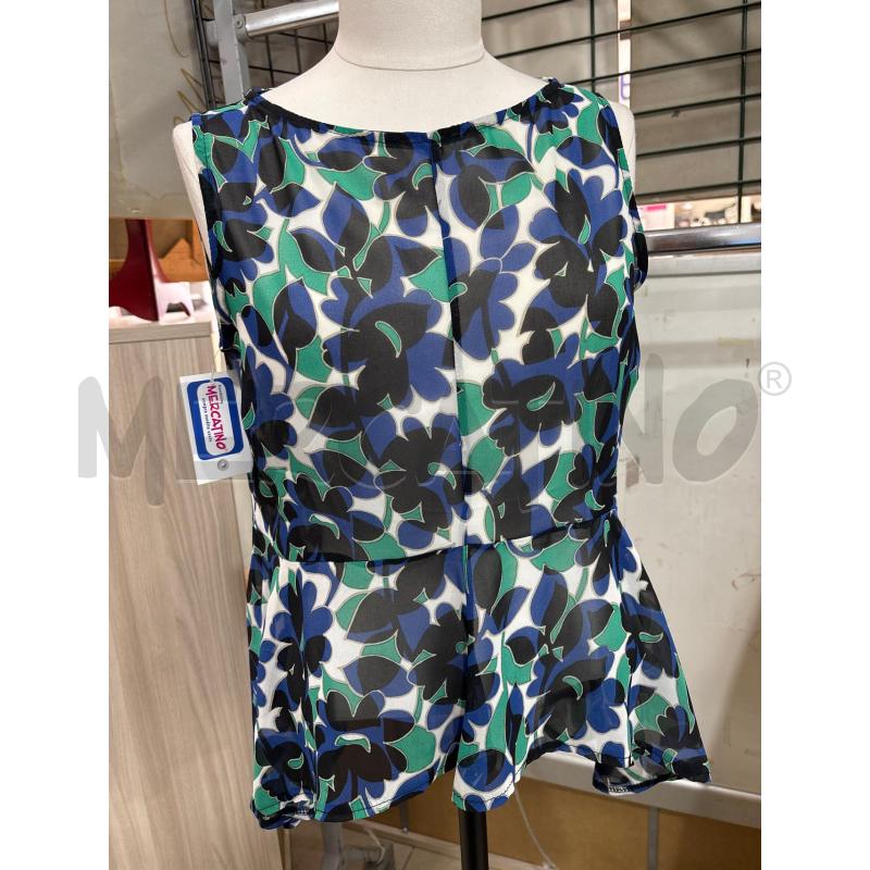SOTTO GIACCA CANOTTA VELATA FIORI BLU VERDE MADEGRÈ | Mercatino dell'Usato Benevento 1