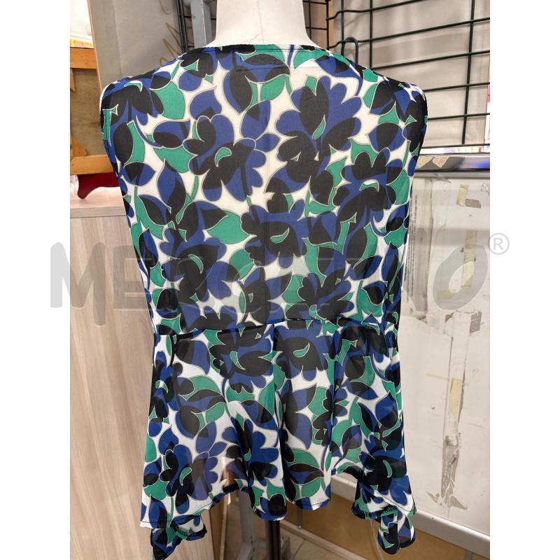 SOTTO GIACCA CANOTTA VELATA FIORI BLU VERDE MADEGRÈ | Mercatino dell'Usato Benevento 3
