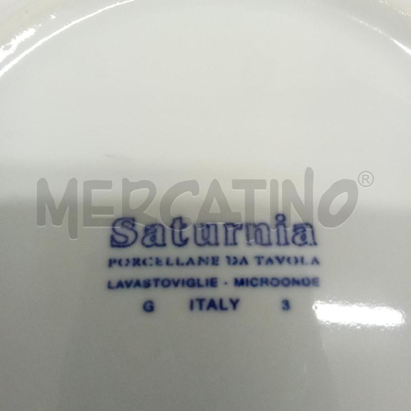 SOTTO PIATTI PZ. CER BIANCO BORDO BLU SATURNIA | Mercatino dell'Usato Benevento 4