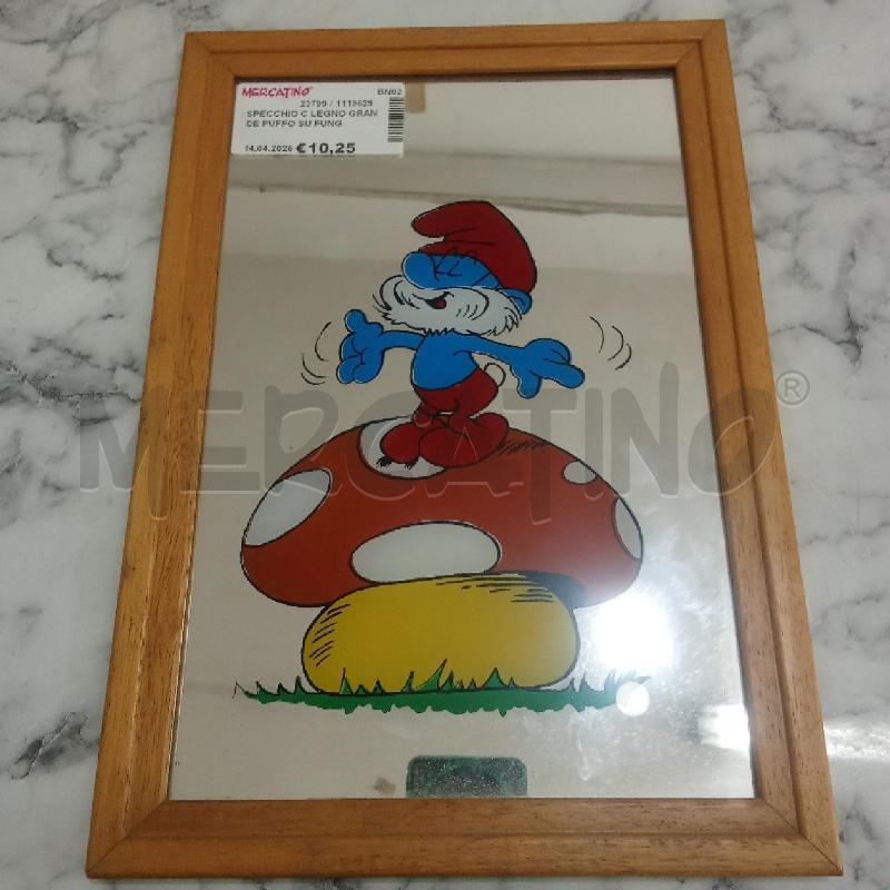 SPECCHIO C LEGNO GRANDE PUFFO SU FUNGO | Mercatino dell'Usato Benevento 1