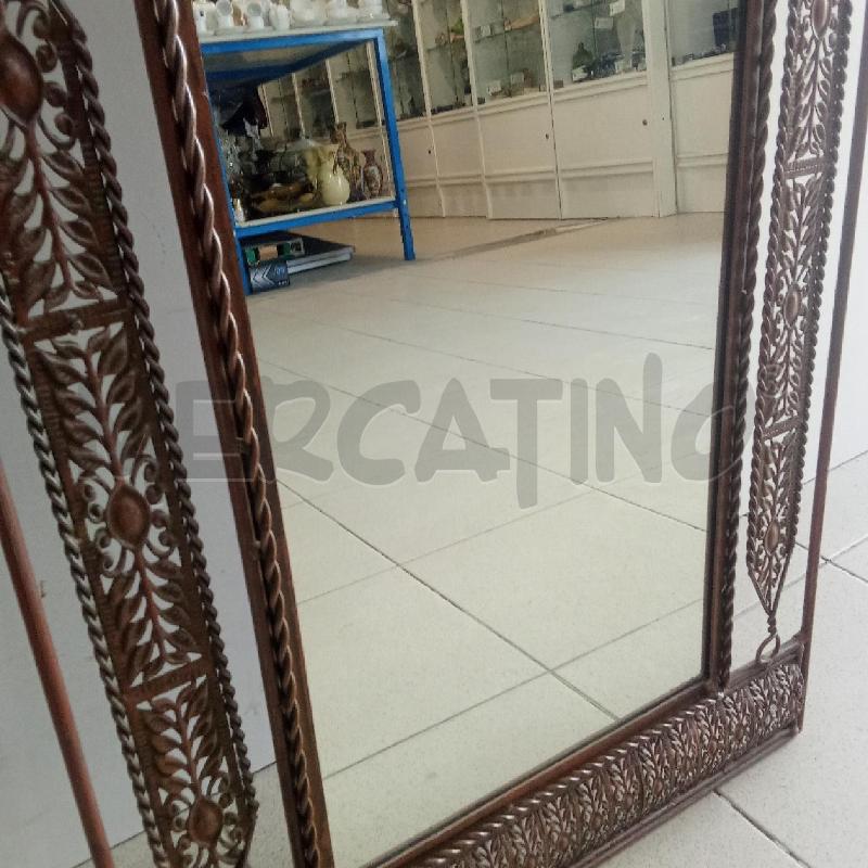 SPECCHIO FERRO BATTUTO MARRONCINO CON DECORAZIONE  | Mercatino dell'Usato Benevento 4