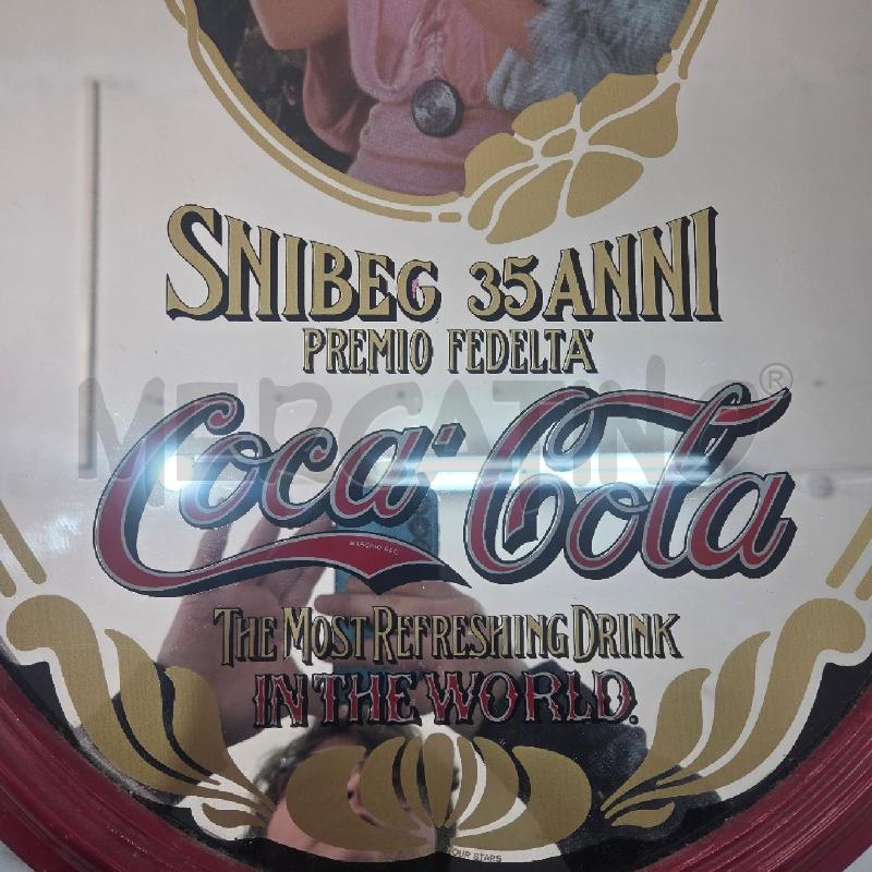 SPECCHIO OVALE ROSSO VINTAGE COCA COLA SNIBEG 35 ANNI | Mercatino dell'Usato Benevento 2