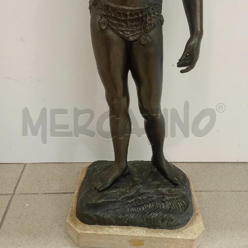 STATUA PESCATORE BRONZATA 60 CM BASE MARMO | Mercatino dell'Usato Benevento 3