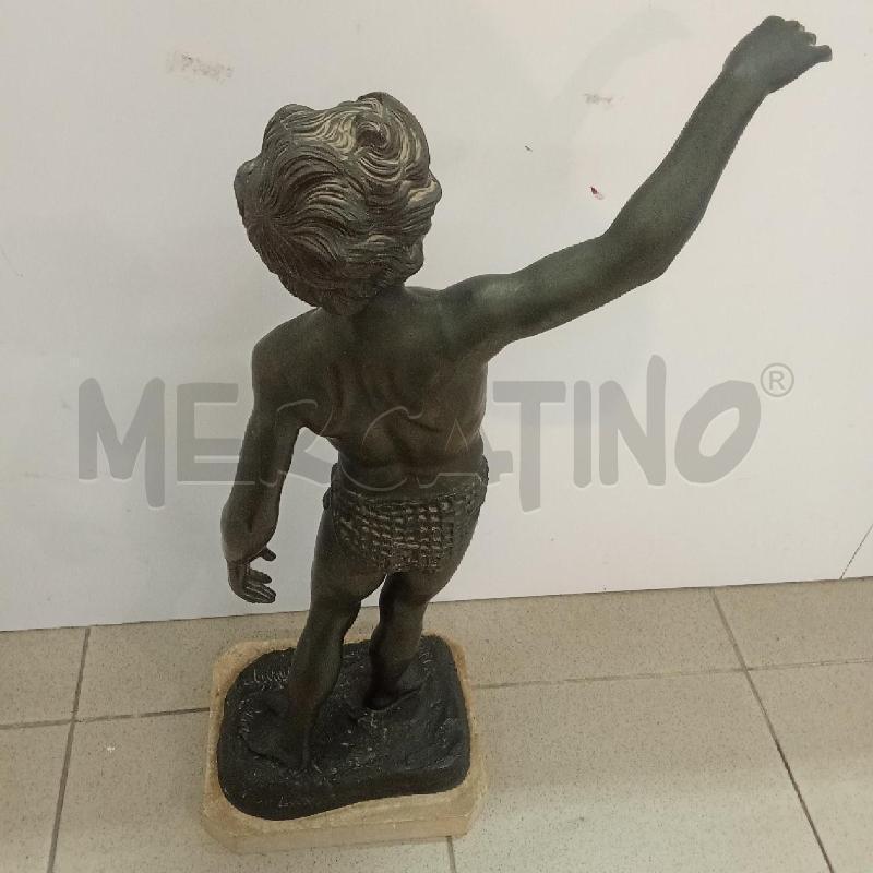 STATUA PESCATORE BRONZATA 60 CM BASE MARMO | Mercatino dell'Usato Benevento 4