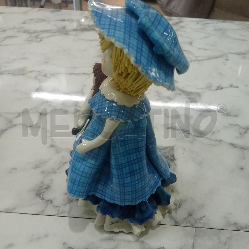 STATUINA PORCELLANA BIANCA BLU ZAMPIVA | Mercatino dell'Usato Benevento 3
