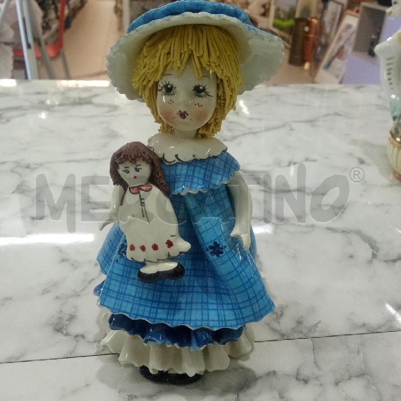 STATUINA PORCELLANA BIANCA BLU ZAMPIVA | Mercatino dell'Usato Benevento 4