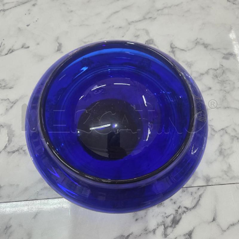 SVUOTA TASCHE VETRO BLU TONDO FIORI ARGENTATI | Mercatino dell'Usato Benevento 3