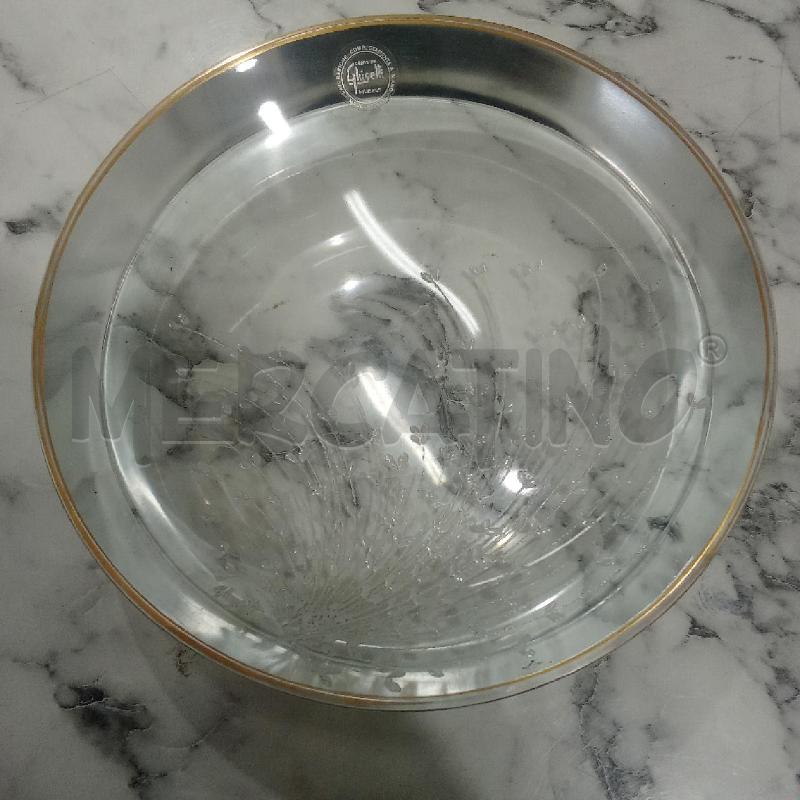 SVUOTA TASCHE VETRO TONDO BORDO DORATO FIORELLINI | Mercatino dell'Usato Benevento 1