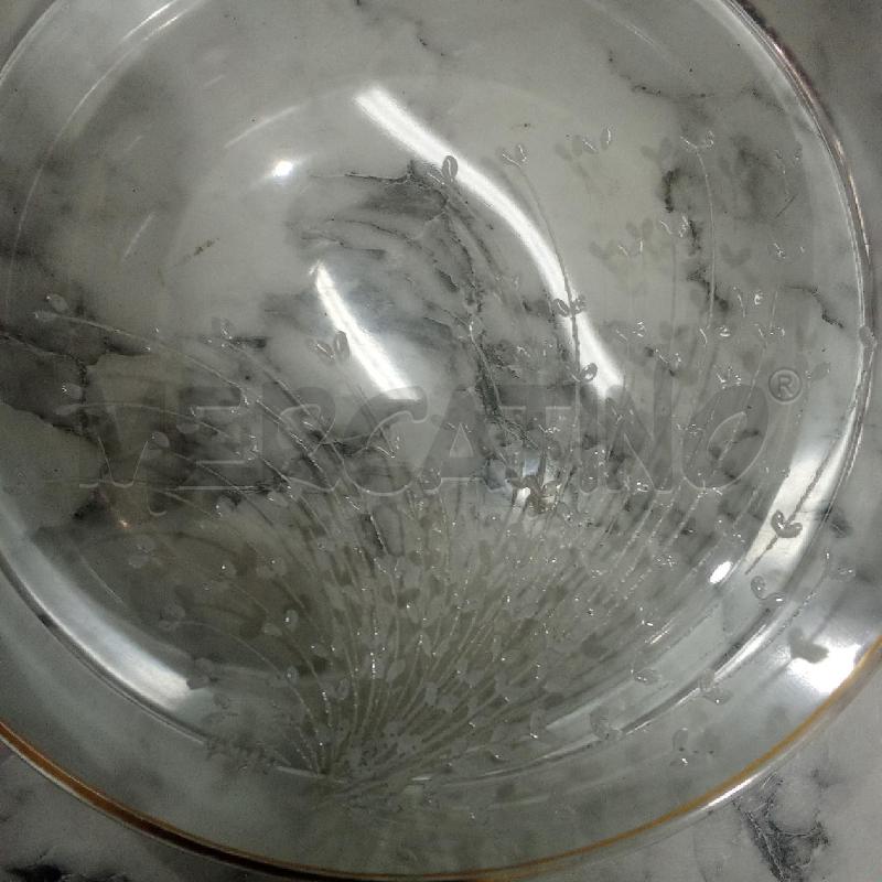 SVUOTA TASCHE VETRO TONDO BORDO DORATO FIORELLINI | Mercatino dell'Usato Benevento 2