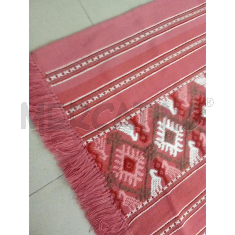 TAPPETO 180X90ROSA SCURO MOTIVO GEOMETRICO FRANGE  | Mercatino dell'Usato Benevento 4