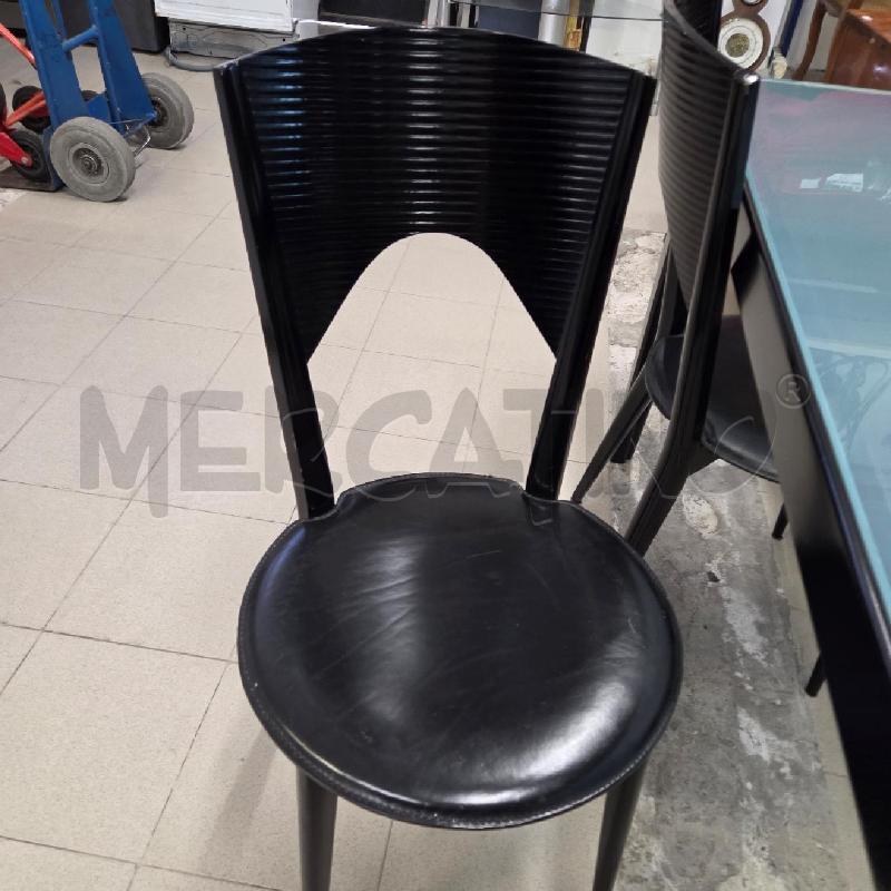 TAVOLO VETRO ANIMA NERA+SEDIE PZ4 CALLIGARIS NERE | Mercatino dell'Usato Benevento 2