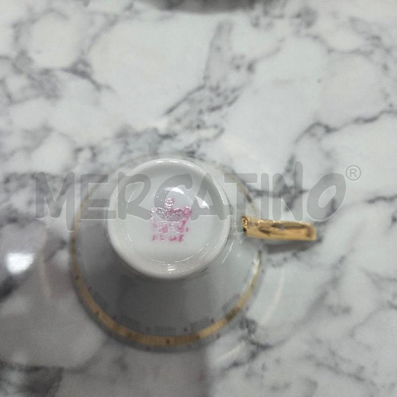 TAZZE PZ. CER BIANCA INS BORDO DORATO ROSA | Mercatino dell'Usato Benevento 4