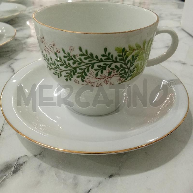 TAZZE PZ. +TEIERA+LATT CER BIANCHE FOGLIE VERDI | Mercatino dell'Usato Benevento 2