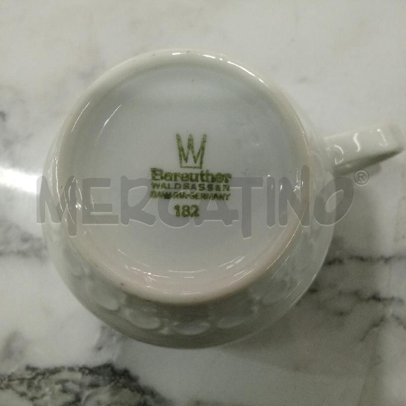 TAZZE PZ. +TEIERA+LATT CER BIANCHE FOGLIE VERDI | Mercatino dell'Usato Benevento 4