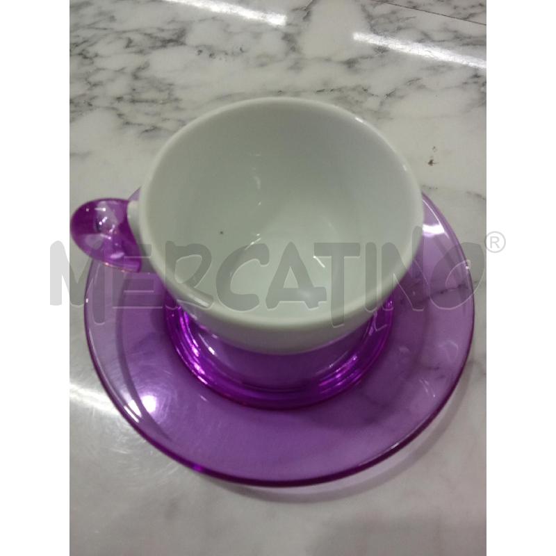 TAZZINE GUZZINI CER BIANCA INS VIOLA  | Mercatino dell'Usato Benevento 3