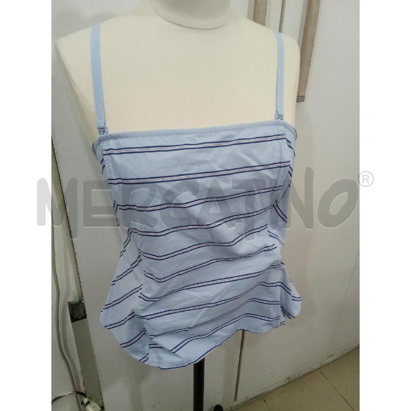 TOP AZZURRO RIGHE BRETELLINE MOTIVI | Mercatino dell'Usato Benevento 1