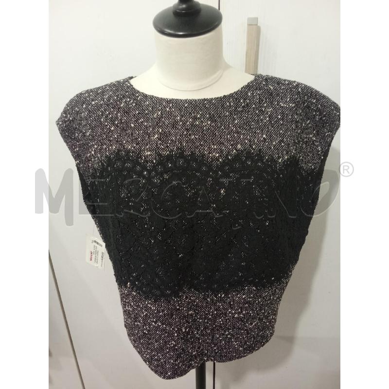 TOP BIANCO NERO LUISA SPAGNOLI MACRAME AVANTI | Mercatino dell'Usato Benevento 1