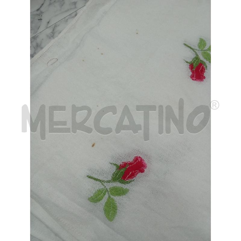 TOVAGLIA 247X270 FIORELLINI ROSSO ROSA LINO | Mercatino dell'Usato Benevento 3
