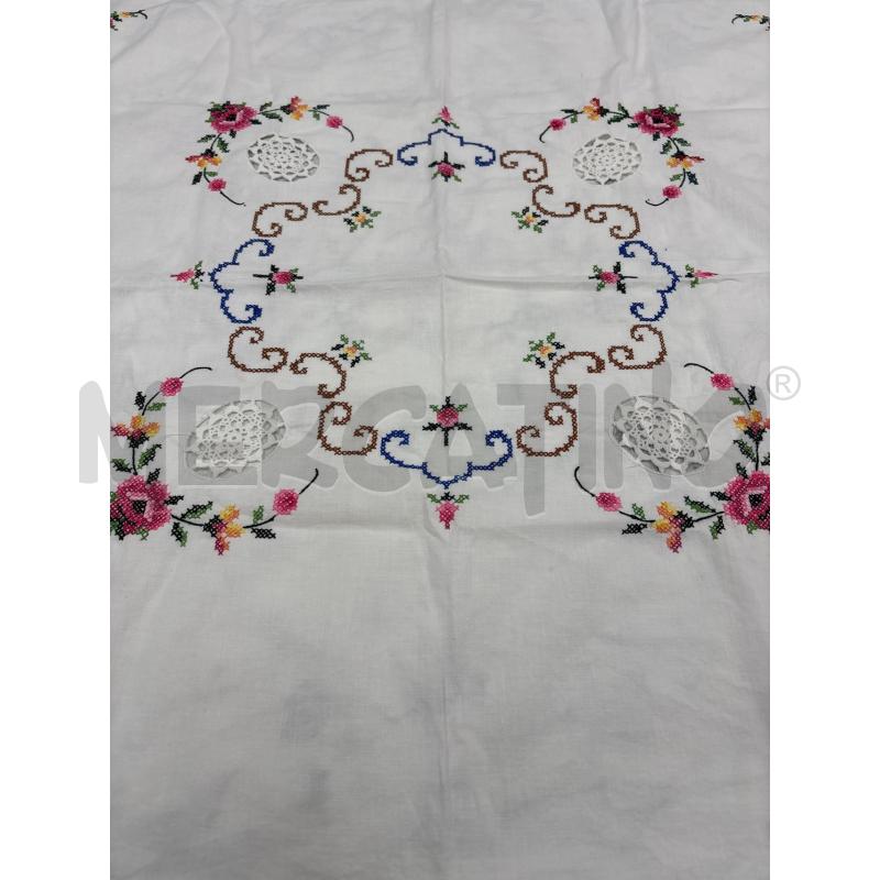 TOVAGLIETTA 80X80CM BIANCO CON RICAMO A MANO + 6 TOVAGLIOLI | Mercatino dell'Usato Benevento 3