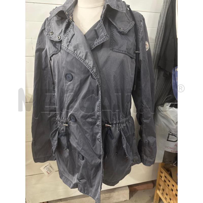 TRENCH DONNA MONCLER DOPPIOPETTO GRIGIO LACCIO IN VITA E COLLETTO CON RISVOLTO | Mercatino dell'Usato Benevento 1