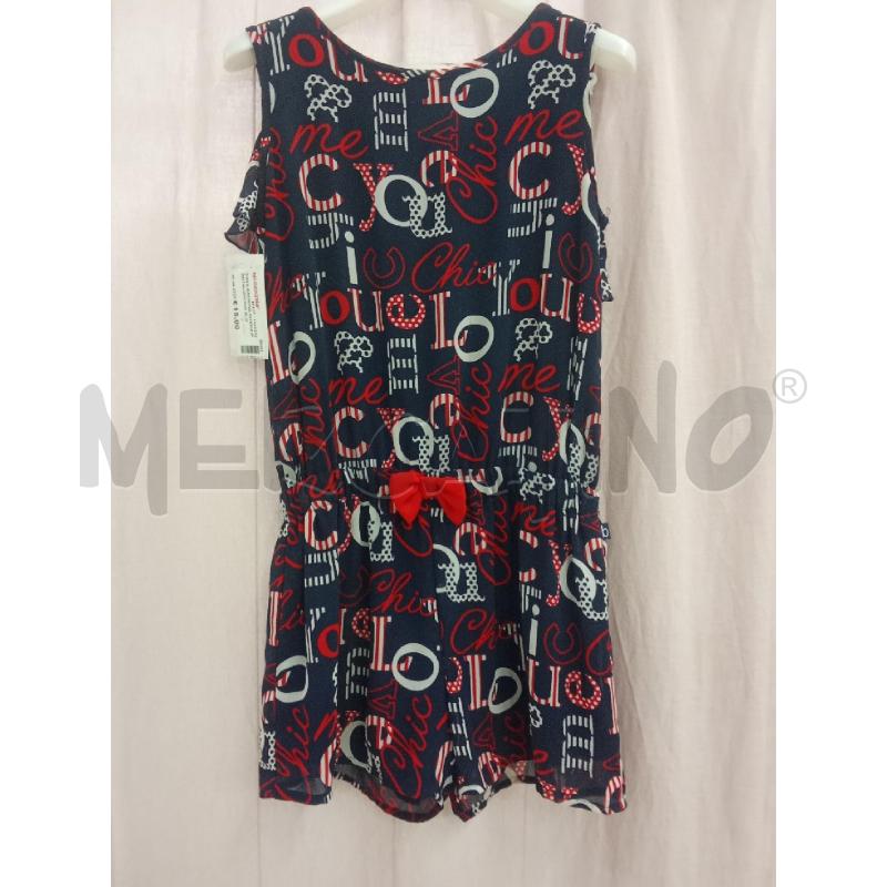 TUTA BAMBINA INTERA PANTALONCINO BLU SCRITTE ROSSO  BIANCO BOBOLI | Mercatino dell'Usato Benevento 1