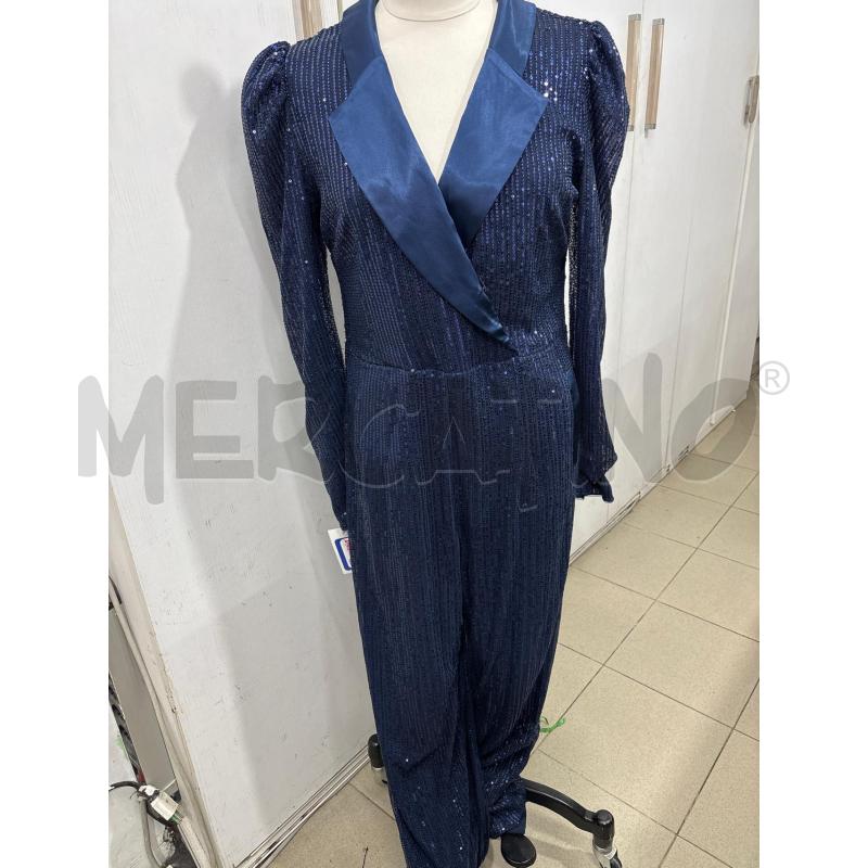 TUTA DONNA INTERA BLU PAIETTE CON COLLETTO RASO | Mercatino dell'Usato Benevento 1