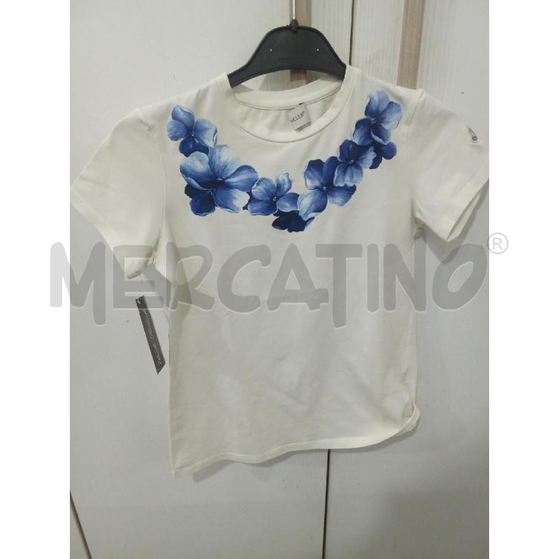 T SHIRT BAMBINA BIANCA FIORI BLU MONCLER | Mercatino dell'Usato Benevento 1
